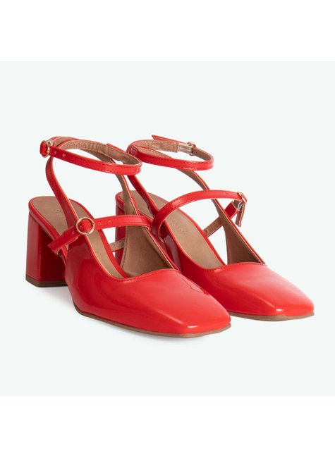 Mary Jane Sapato Tratorado Vermelho Mary Jane Sapato Vermelho