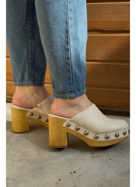 靴 EU43 Off-White L LOGO SUEDE CLOGS CLOG COOPER - Off White